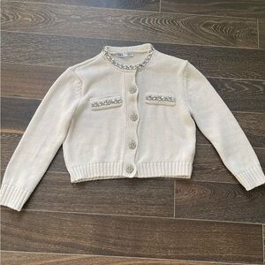 Zara Women's Embellished Cream Sweater